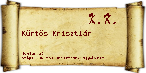 Kürtös Krisztián névjegykártya