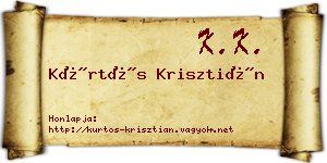 Kürtös Krisztián névjegykártya